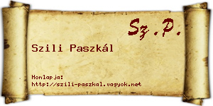 Szili Paszkál névjegykártya