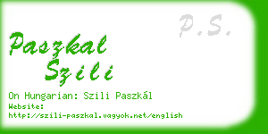 paszkal szili business card